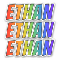 First Name "ETHAN" w/ Fun Rainbow Colouring
