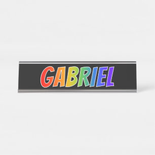 First Name "GABRIEL": Fun Rainbow Colouring Desk Name Plate