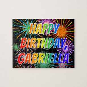 First Name "GABRIELLA", Fun "HAPPY BIRTHDAY" Jigsaw Puzzle