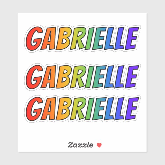 First Name "GABRIELLE" w/ Fun Rainbow Colouring (Sheet)