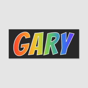 First Name "GARY": Fun Rainbow Colouring Tag