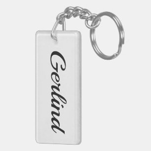 first name Gerlind black white Key Ring