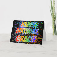 First Name "GRACIE" Fun "HAPPY BIRTHDAY"