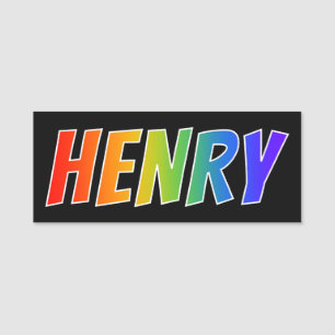 First Name "HENRY": Fun Rainbow Colouring Tag