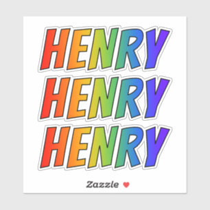 First Name "HENRY" w/ Fun Rainbow Colouring