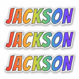 First Name "JACKSON" w/ Fun Rainbow Colouring