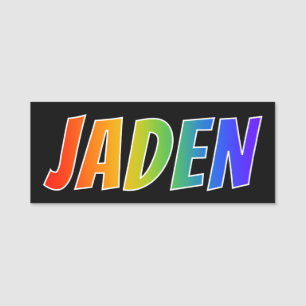 First Name "JADEN": Fun Rainbow Colouring Tag