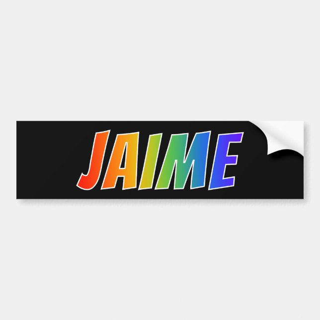 First Name "JAIME": Fun Rainbow Colouring Bumper Sticker (Front)