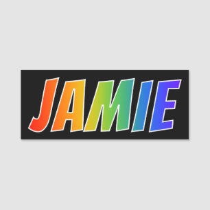 First Name "JAMIE": Fun Rainbow Colouring Tag