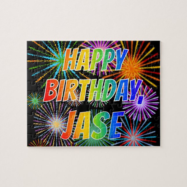 First Name "JASE", Fun "HAPPY BIRTHDAY" Jigsaw Puzzle (Horizontal)