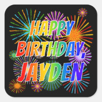 First Name "JAYDEN", Fun "HAPPY BIRTHDAY"