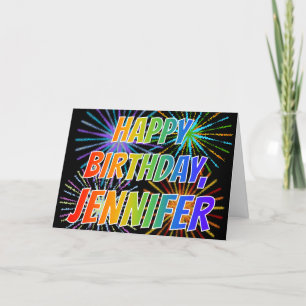 First Name "JENNIFER" Fun "HAPPY BIRTHDAY" Card