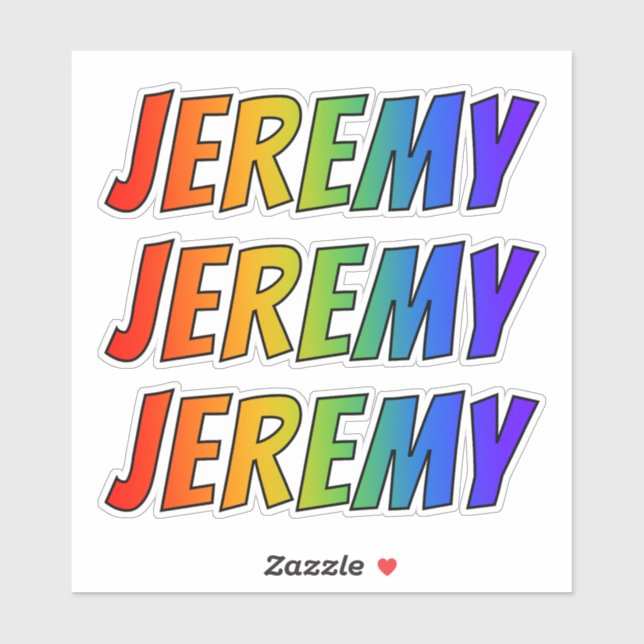 First Name "JEREMY" w/ Fun Rainbow Colouring (Sheet)