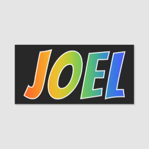First Name "JOEL": Fun Rainbow Colouring Tag