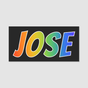 First Name "JOSE": Fun Rainbow Colouring Tag