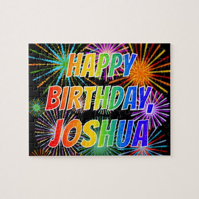 First Name "JOSHUA", Fun "HAPPY BIRTHDAY" Jigsaw Puzzle (Horizontal)