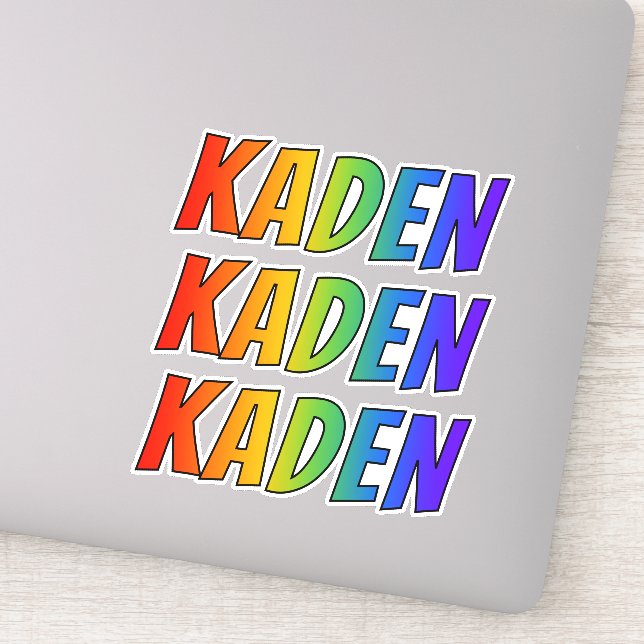 First Name "KADEN" w/ Fun Rainbow Colouring (Detail)