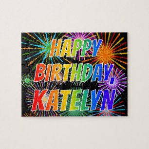 First Name "KATELYN", Fun "HAPPY BIRTHDAY" Jigsaw Puzzle
