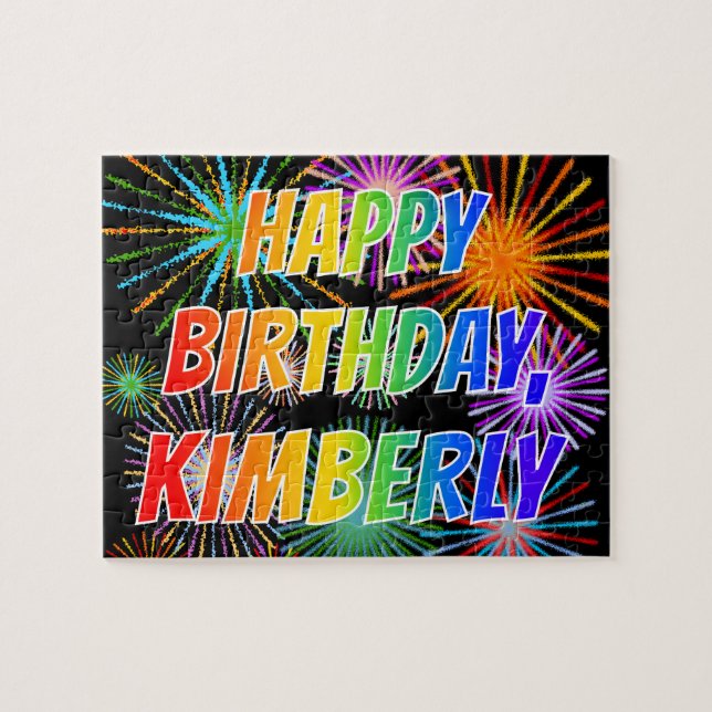 First Name "KIMBERLY", Fun "HAPPY BIRTHDAY" Jigsaw Puzzle (Horizontal)