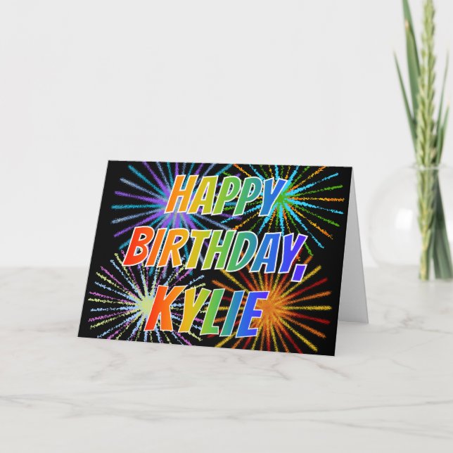 First Name "KYLIE" Fun "HAPPY BIRTHDAY" Card (Front)