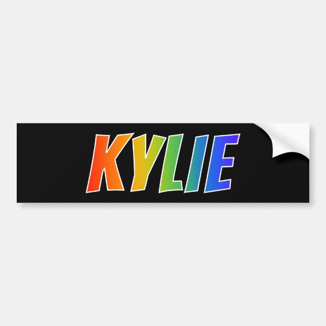 First Name "KYLIE": Fun Rainbow Colouring Bumper Sticker (Front)