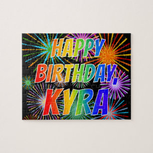 First Name "KYRA", Fun "HAPPY BIRTHDAY" Jigsaw Puzzle