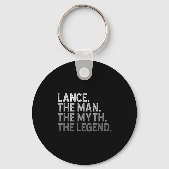 First Name Lance The Man Myth Legend D Funny  Key Ring (Front)