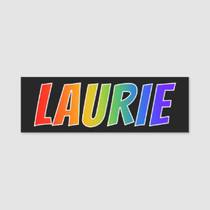First Name "LAURIE": Fun Rainbow Colouring Tag