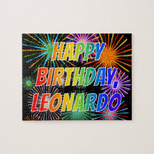 First Name "LEONARDO", Fun "HAPPY BIRTHDAY" Jigsaw Puzzle