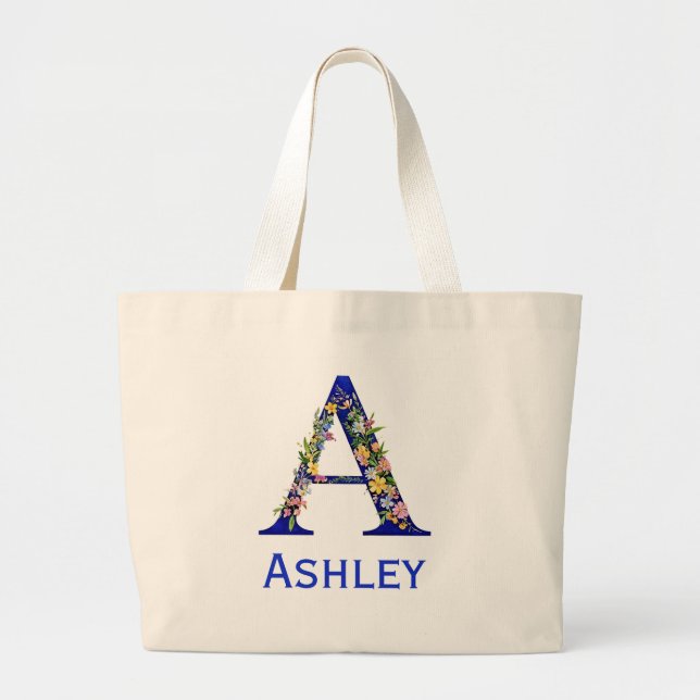 First Name Letter A personalised Large Tote Bag (Front)
