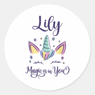 First Name Lily D Lily  Classic Round Sticker