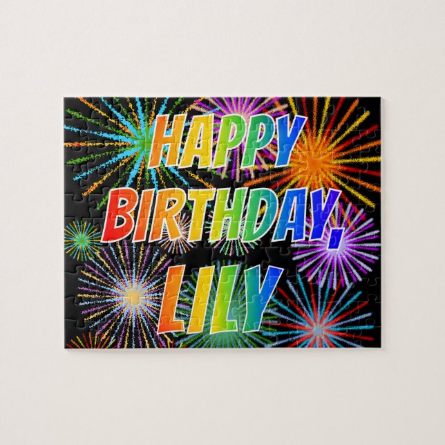 First Name "LILY", Fun "HAPPY BIRTHDAY" Jigsaw Puzzle (Horizontal)
