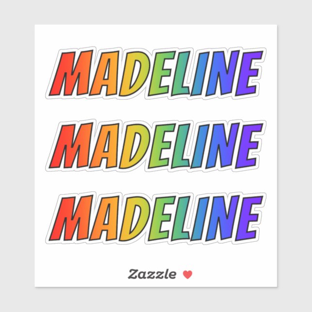 First Name "MADELINE" w/ Fun Rainbow Colouring (Sheet)