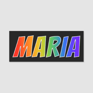 First Name "MARIA": Fun Rainbow Colouring Tag