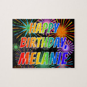 First Name "MELANIE", Fun "HAPPY BIRTHDAY" Jigsaw Puzzle
