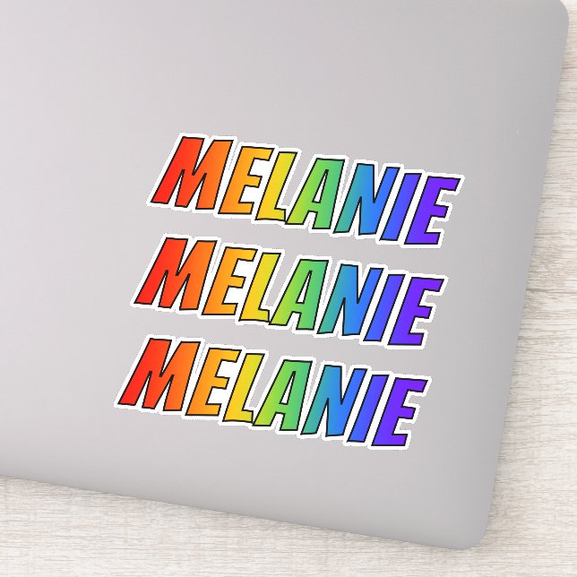 First Name "MELANIE" w/ Fun Rainbow Colouring (Detail)