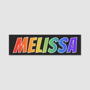 First Name "MELISSA": Fun Rainbow Colouring Tag