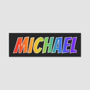 First Name "MICHAEL": Fun Rainbow Colouring Tag