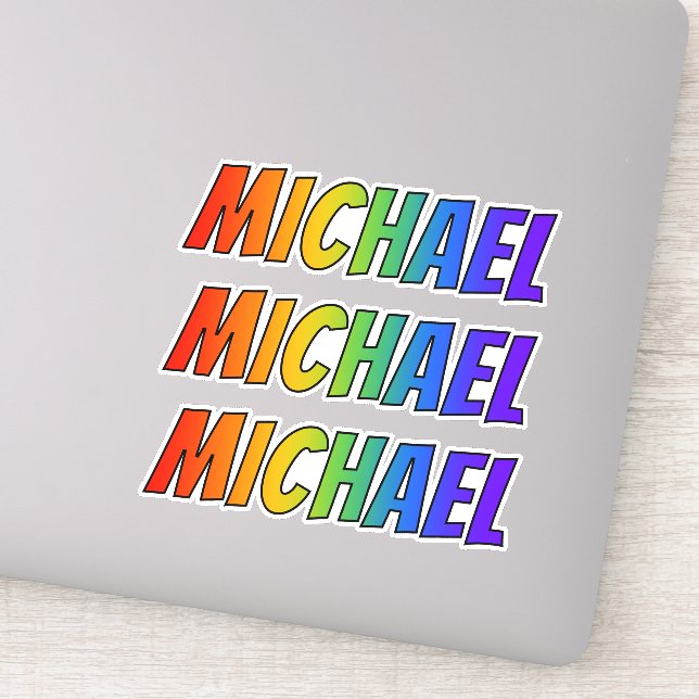 First Name "MICHAEL" w/ Fun Rainbow Colouring (Detail)