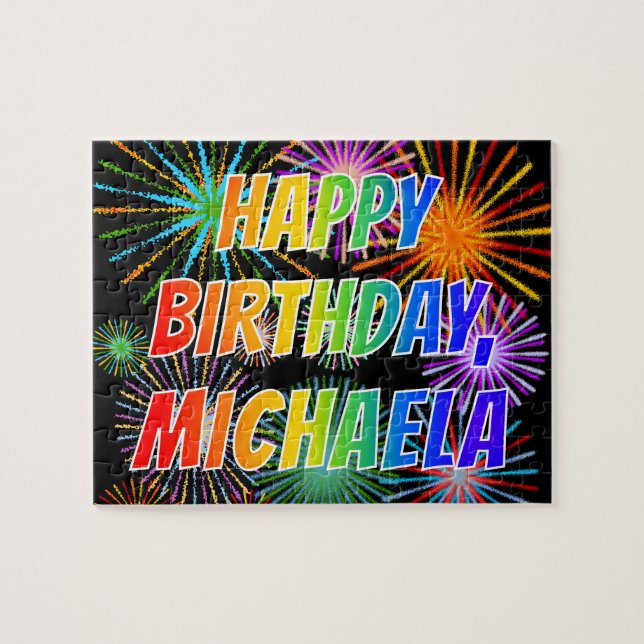 First Name "MICHAELA", Fun "HAPPY BIRTHDAY" Jigsaw Puzzle (Horizontal)