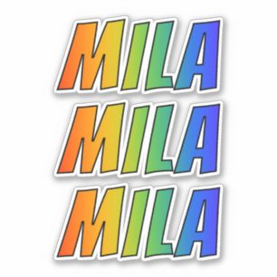 First Name "MILA" w/ Fun Rainbow Colouring