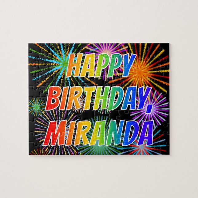 First Name "MIRANDA", Fun "HAPPY BIRTHDAY" Jigsaw Puzzle (Horizontal)