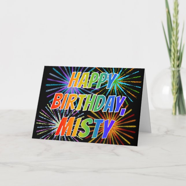 First Name "MISTY" Fun "HAPPY BIRTHDAY" Card (Front)