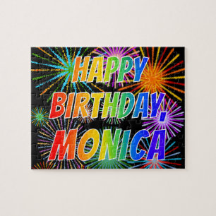 First Name "MONICA", Fun "HAPPY BIRTHDAY" Jigsaw Puzzle