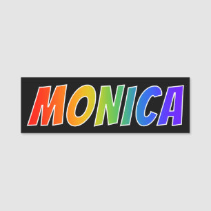 First Name "MONICA": Fun Rainbow Colouring Tag