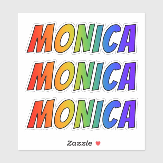 First Name "MONICA" w/ Fun Rainbow Colouring (Sheet)