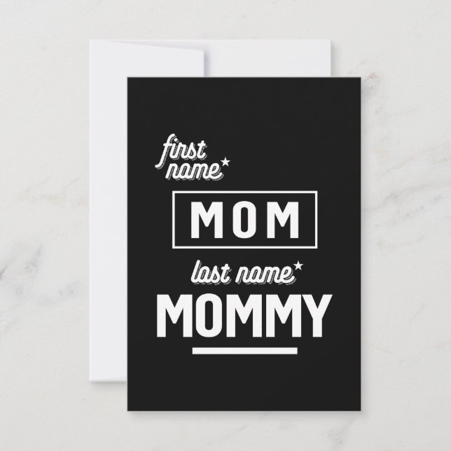 First Name Mum Last Name Mummy RSVP Card (Front)