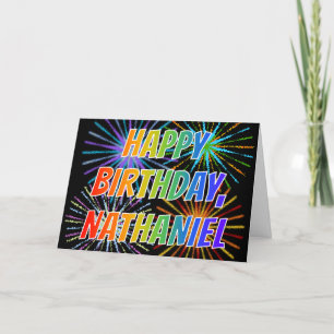 First Name "NATHANIEL" Fun "HAPPY BIRTHDAY" Card
