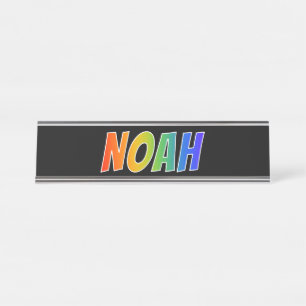 First Name "NOAH": Fun Rainbow Colouring Desk Name Plate