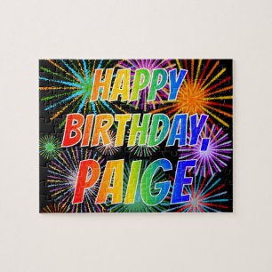 First Name "PAIGE", Fun "HAPPY BIRTHDAY" Jigsaw Puzzle